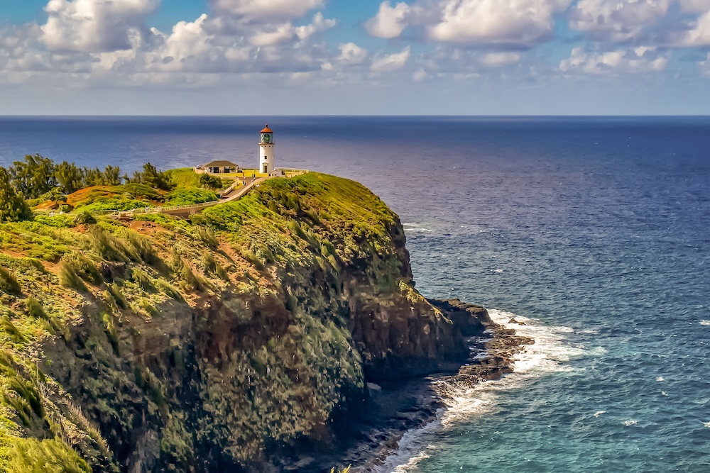 Daniel K Inouye Lighthouse in Kauai Hawaii