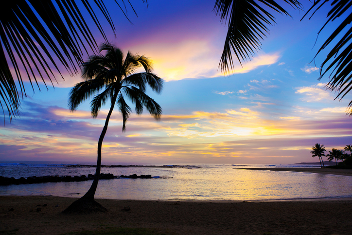 poipu beach sunset