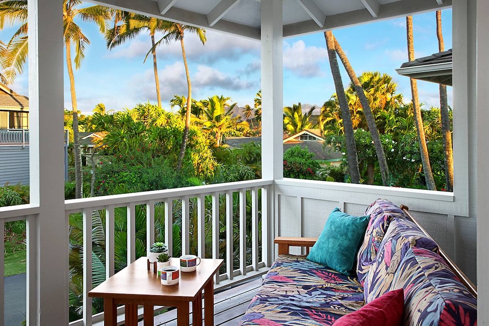 The porch area in the rental Kai Nui.